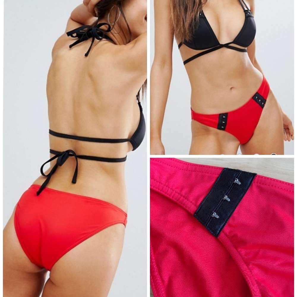 ASOS Red Hook And Eye Hipster Bikini Bottom Size 4